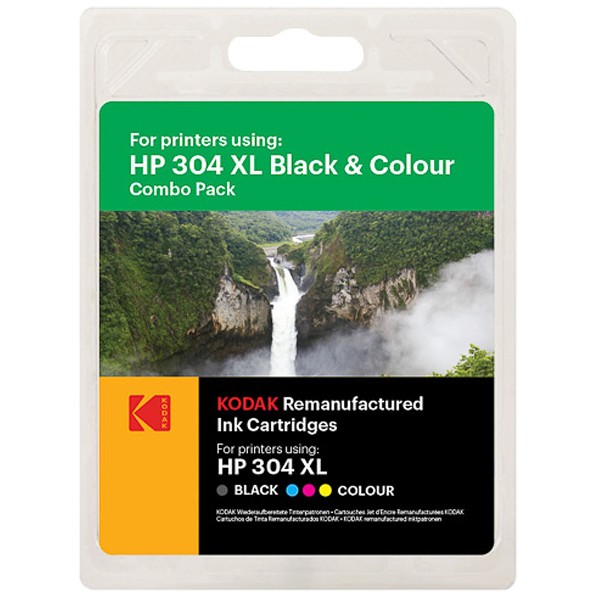 Sparpack! KODAK Tintenpatronen kompatibel zu HP 304XL N9K08AE Black+Color (2)