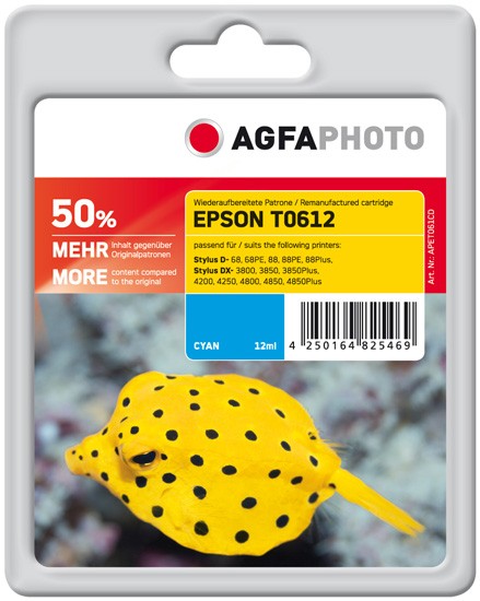 AGFAPHOTO Tintenpatrone kompatibel zu Epson T0612-C13T06124010 Cyan