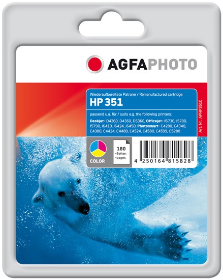 AGFAPHOTO Tintenpatrone kompatibel zu HP 351 / CB337EE Color (12ml)