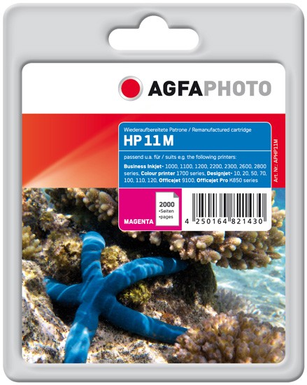AGFAPHOTO Tintenpatrone Kompatibel zu HP11 / C4837A Magenta