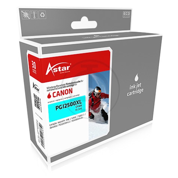 ASTAR Tintenpatrone kompatibel zu Canon PGI-2500XL / 9265B001 Cyan