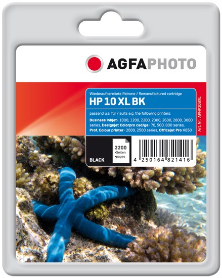 AGFAPHOTO Tintenpatrone Kompatibel zu HP10 / C4844AE Black