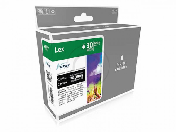 Doppelpack! Astar Tintenpatronen kompatibel zu Lexmark 100XL 14N1068E Black 2x