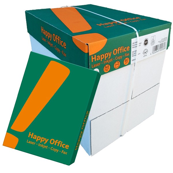 Kopierpapier Happy Office, DIN A4, 80g/qm, weiß, 2.500 Blatt