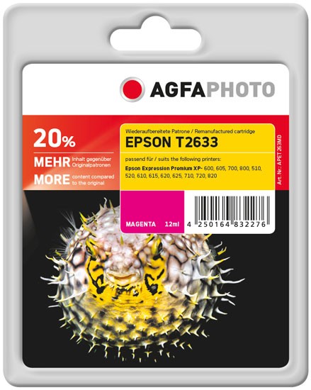 AGFAPHOTO Tintenpatrone kompatibel zu Epson 26XL-T2633-C13T26334010 Magenta