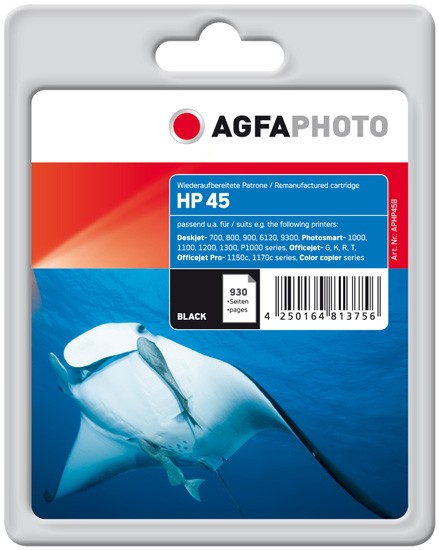 AGFAPHOTO Tintenpatrone kompatibel zu HP 45 / 51645AE Black