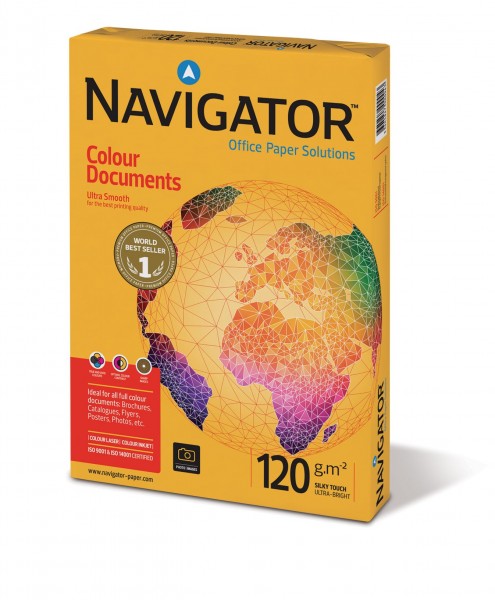 Kopierpapier Navigator Colour Documents, DIN A4, 120g/qm, weiß, 250 Blatt
