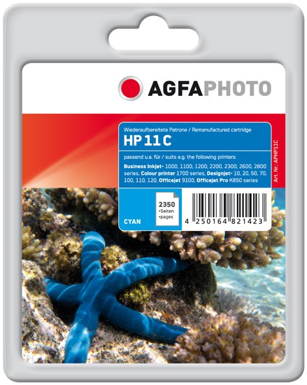 AGFAPHOTO Tintenpatrone Kompatibel zu HP11 / C4836A Cyan