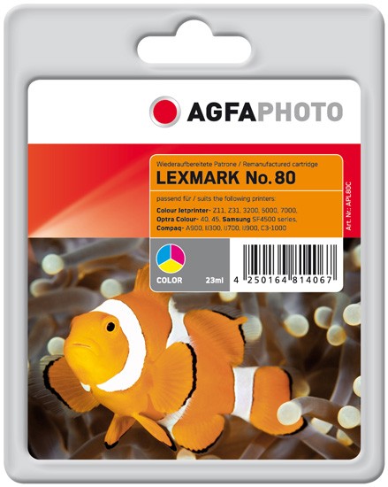 AGFAPHOTO Tintenpatrone Kompatibel zu Lexmark 80 / 12A1980E Color