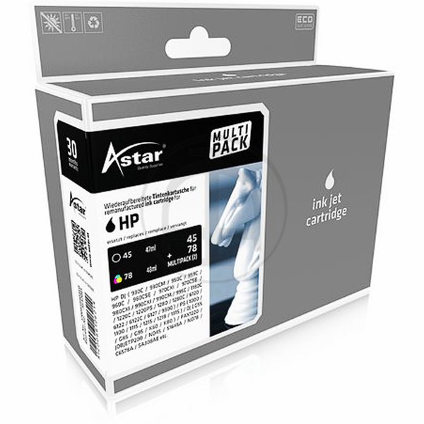 Sparpack! ASTAR Tintenpatronen kompatibel zu HP 45 + HP 78 (2)