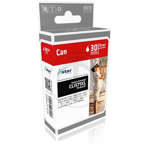 ASTAR Tintenpatrone kompatibel zu Canon CLI-571XL 0331C001 Black
