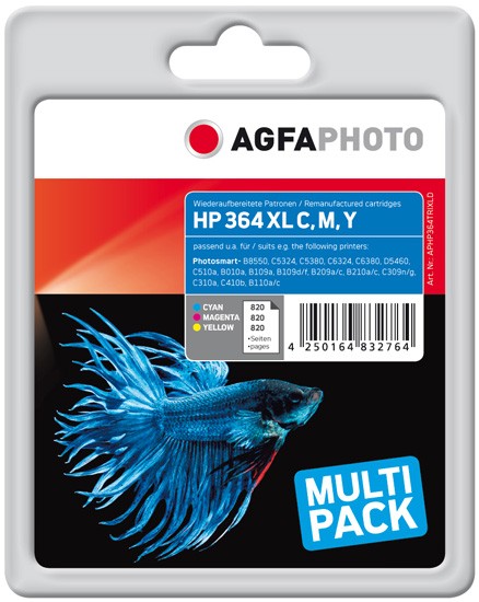 Sparpack! AGFAPHOTO Tintenpatronen Kompatibel zu HP 364XL (3)