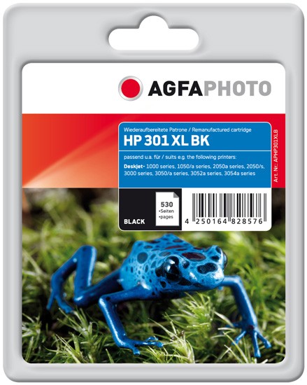 AGFAPHOTO Tintenpatrone kompatibel zu HP 301XL / CH563EE Black (15ml)