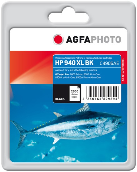 AGFAPHOTO Tintenpatrone kompatibel zu HP 940XL / C4906AE Black