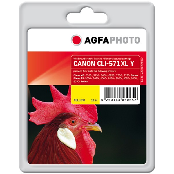 AGFAPHOTO Tintenpatrone kompatibel zu Canon CLI-571XL Yellow