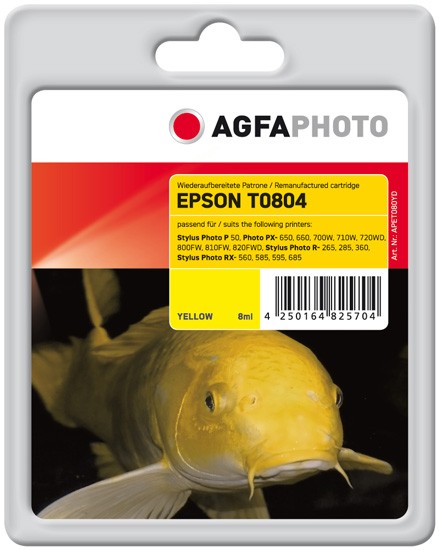 AGFAPHOTO Tintenpatrone kompatibel zu Epson T0804-C13T08044011 Yellow