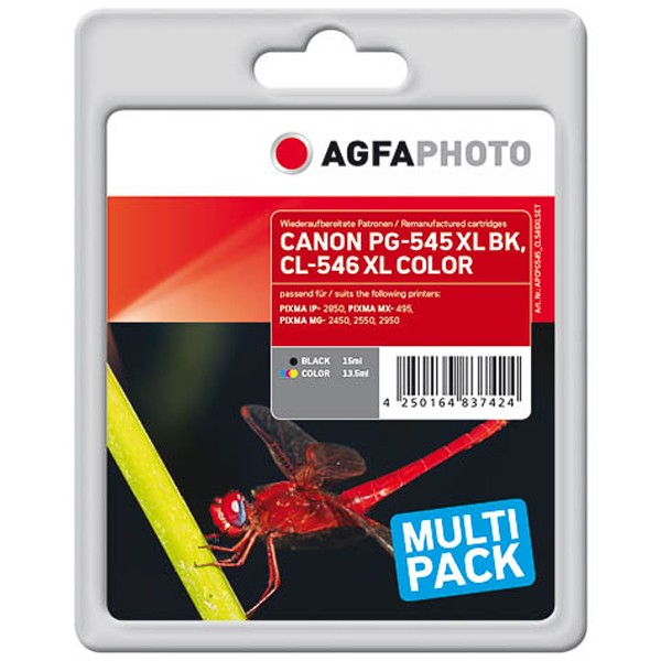 Multipack! AGFAPHOTO Tintenpatronen Kompatibel zu Canon PG-545XL / CL-546XL / 8286B005 (2)