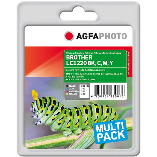 Multipack! AGFAPHOTO Tintenpatrone kompatibel zu Brother LC1220VALBPDR LC1220 (4)