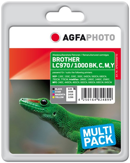 Multipack! AGFAPHOTO Tintenpatronen kompatibel zu Brother LC970 / LC1000 (4)