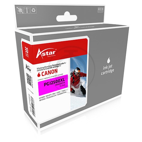 ASTAR Tintenpatrone kompatibel zu Canon PGI-2500XL 9266B001 Magenta